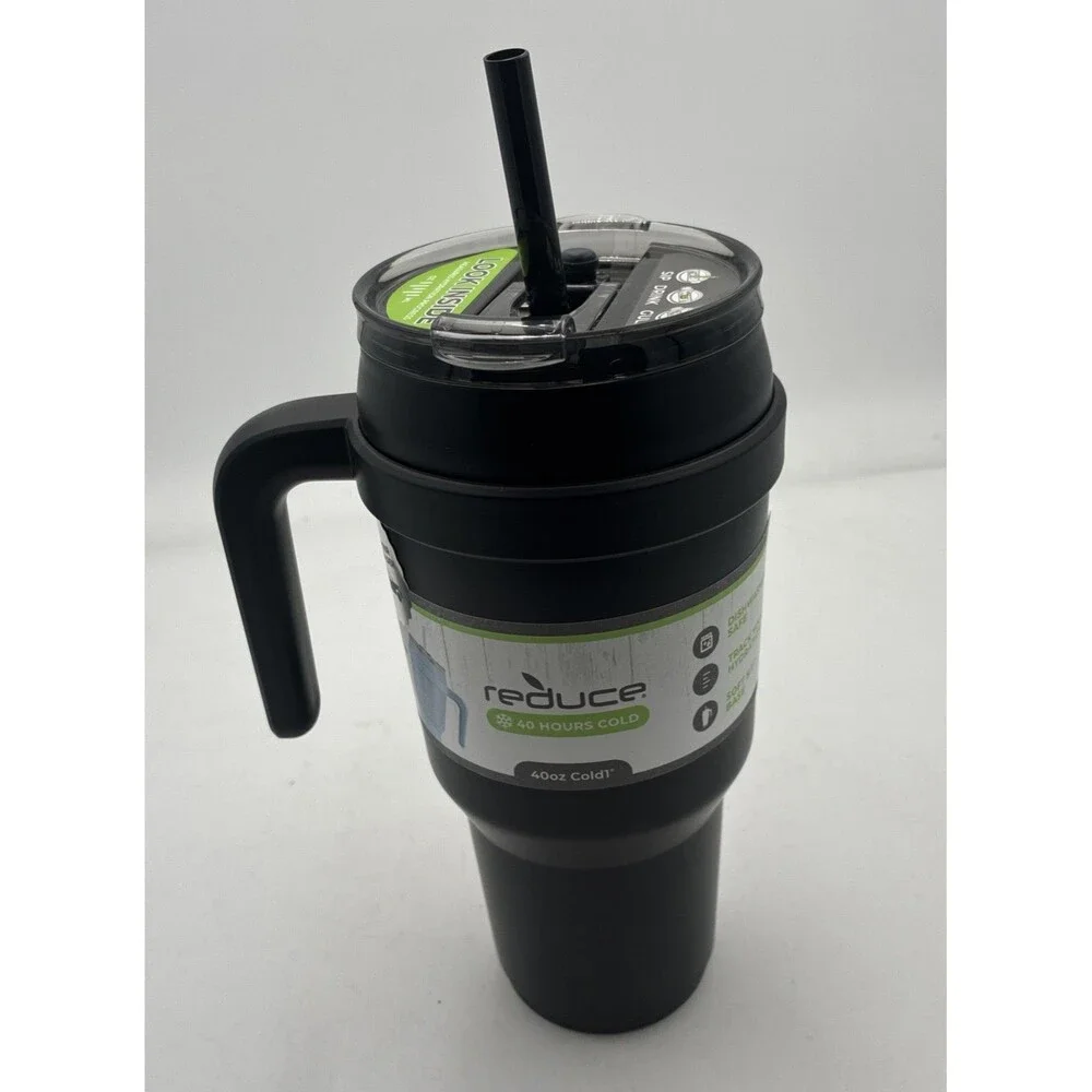 NEW  40 oz. Cold 1 Stainless Steel Travel Mug Tumbler One Size  Black.